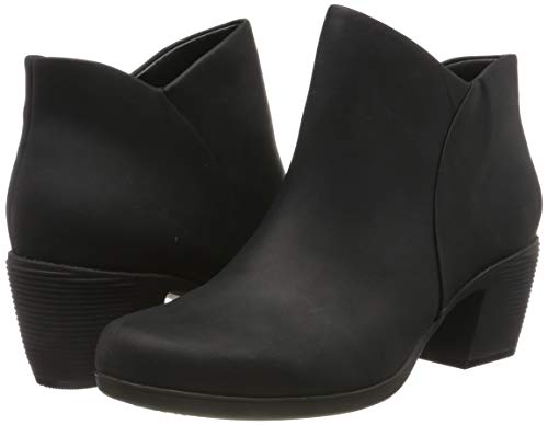 Clarks Un Lindel Zip, Botines Mujer, Negro (Black Oily Lea Black Oily Lea), 40 EU