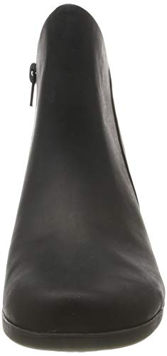 Clarks Un Lindel Zip, Botines Mujer, Negro (Black Oily Lea Black Oily Lea), 40 EU