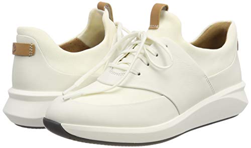 Clarks Un Rio Lace, Zapatos de Cordones Derby Mujer, Blanco (White Leather-), 39 EU