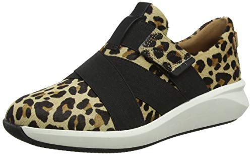 Clarks Un Rio Strap, Zapatillas Mujer, Multicolor (Leopard PRT Pony Leopard PRT Pony), 37 EU