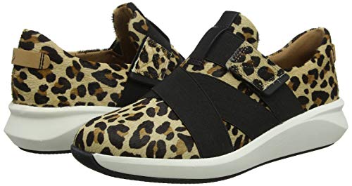 Clarks Un Rio Strap, Zapatillas Mujer, Multicolor (Leopard PRT Pony Leopard PRT Pony), 37 EU