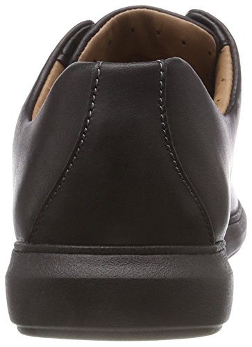 Clarks Un Voyageplain, Zapatos de Cordones Derby Hombre, Negro (Black Leather), 45 EU