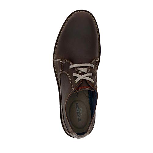 Clarks Vargo Plain, Zapatos de Cordones Derby Hombre, Marrón (Dark Brown Leather), 48 EU