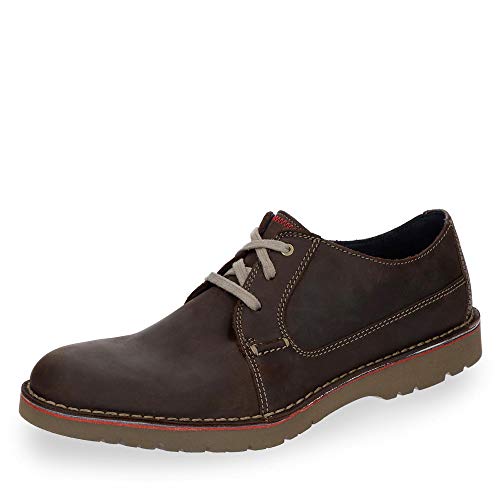 Clarks Vargo Plain, Zapatos de Cordones Derby Hombre, Marrón (Dark Brown Leather), 48 EU