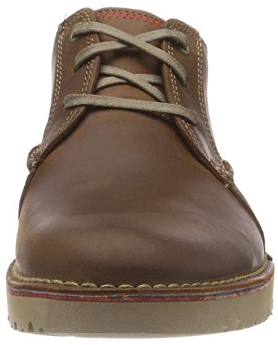 Clarks Vargo Plain, Zapatos de Cordones Derby Hombre, Marrón (Dark Tan Leather), 45 EU