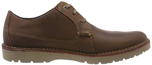 Clarks Vargo Plain, Zapatos de Cordones Derby, Marrón (Dark Tan Leather), 42 EU