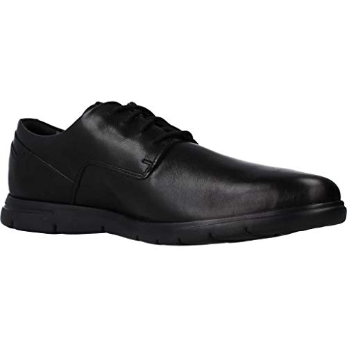 Clarks Vennor Walk, Zapatos de Cordones Derby Hombre, Negro (Black Leather), 46 EU