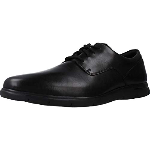 Clarks Vennor Walk, Zapatos de Cordones Derby Hombre, Negro (Black Leather), 46 EU