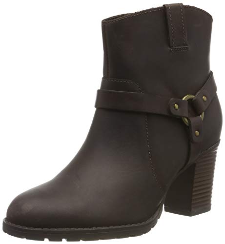 Clarks Verona Rock, Botas Plisadas Mujer, Marrón Oscuro, 41 EU