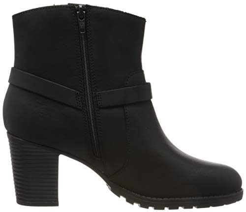 Clarks Verona Rock, Botas Plisadas Mujer, Piel (Piel Negra), 39.5 EU