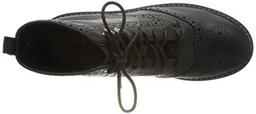 Clarks Witcombe FLO, Botines Mujer, Negro (Black Leather Black Leather), 42 EU