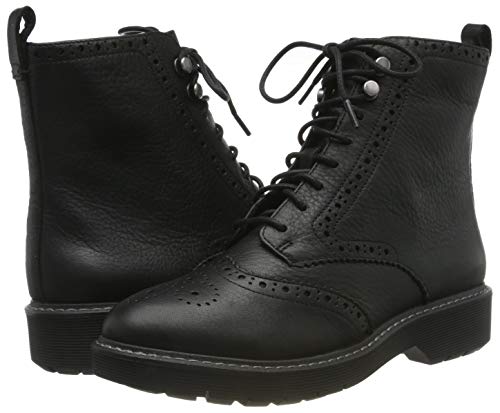 Clarks Witcombe FLO, Botines Mujer, Negro (Black Leather Black Leather), 42 EU