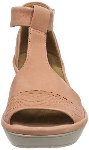 Clarks Wynnmere Avah, Sandalia con Pulsera Mujer, Naranja (Peach Nubuck), 40 EU