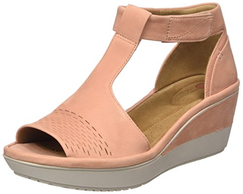 Clarks Wynnmere Avah, Sandalia con Pulsera Mujer, Naranja (Peach Nubuck), 40 EU