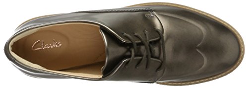 Clarks Zante Zara, Zapatos de Vestir Mujer, Beige (Pewter Metallic), 40 EU