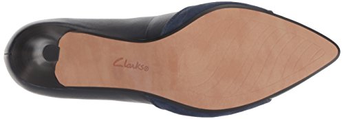 Clarks Zapatos de tacón Linvale Vena para mujer, azul (Cuero marino/Nubuck Combi), 40 EU
