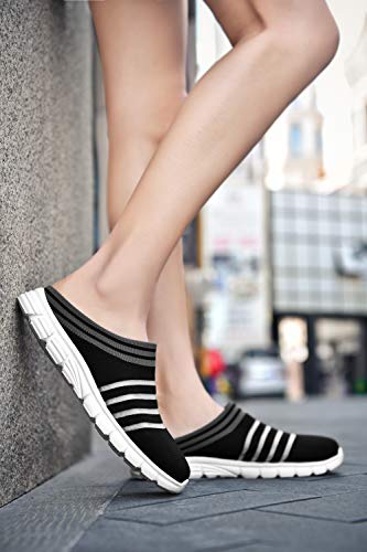 CLYCTIP Zapatillas deportivas para mujer, zapatillas deportivas para caminar, gimnasio, correr, elásticas, ligeras, para mujer, color Negro, talla 39 EU