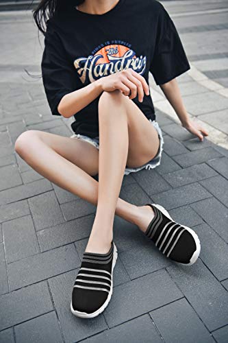 CLYCTIP Zapatillas deportivas para mujer, zapatillas deportivas para caminar, gimnasio, correr, elásticas, ligeras, para mujer, color Negro, talla 39 EU