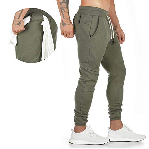 CMTOP Pantalón Jogger Slim Fit para Hombre Casual Jogging Algodón Hombre Pantalones Jogger Deportivo Entrenamiento Fitness