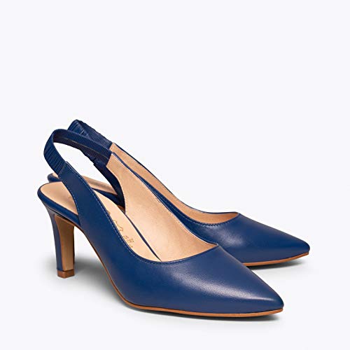 Cocktail Zapato Destalonado Marino de tacón Fino