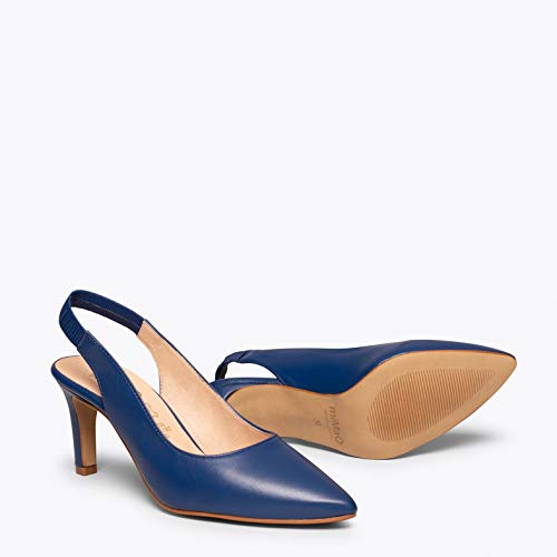 Cocktail Zapato Destalonado Marino de tacón Fino