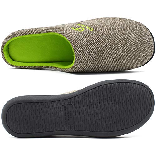 Coface Zapatillas-De-Casa-Hombre-Pantuflas-Suela-de-Memoria, Zapatos Invierno de La Casa, Hombre Zapatilla de Estar Antideslizante Felpa Cálido Pantufla Deslizantes Slipper Interiores y Exteriores