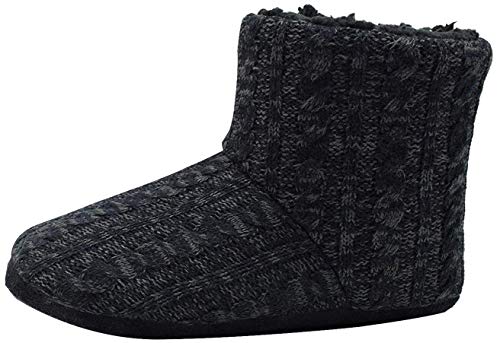COFACE Zapatillas Interiores Antideslizantes Forradas de Piel sintética de Punto para Hombre Zapatillas de casa con Botines Boot House