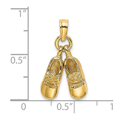 Colgante de oro de 14 quilates con diseño de botines movibles