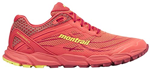 Columbia CALDORADO III, Zapatillas de Trail Running Mujer, Naranja, Amarillo (Faded Peach, Acid Yellow), 37 EU