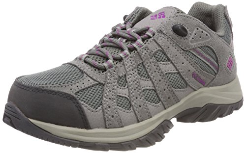 Columbia Canyon Point, Zapatillas de Senderismo Mujer, Gris, Violeta (Charcoal, Intense Violet), 40 EU