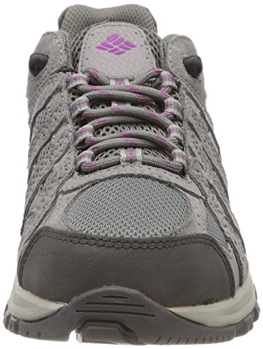 Columbia Canyon Point, Zapatillas de Senderismo Mujer, Gris, Violeta (Charcoal, Intense Violet), 40 EU