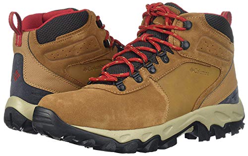 Columbia Newton Ridge Plus Ii - Tenis de senderismo impermeables para hombre, marr�n (Alce/Montaña Rojo), 48 EU