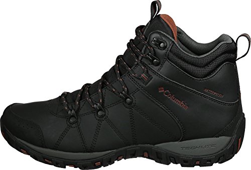 Columbia Peakfreak Venture Mid Waterproof Omni-Heat Zapatos para hombre , Negro(Black, Sanguine), 43 EU