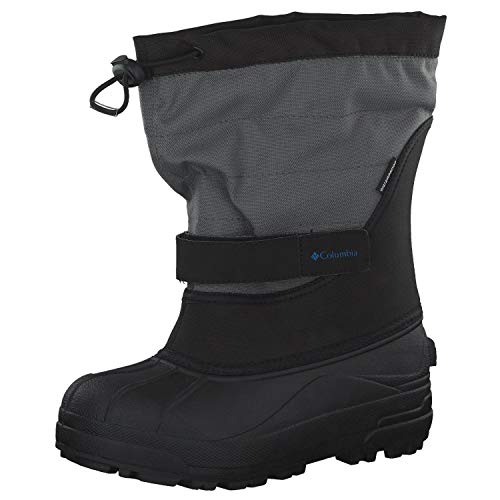 Columbia Powderbug Plus II Botas de nieve para niños, Negro(Black Hyper Blue), 32 EU