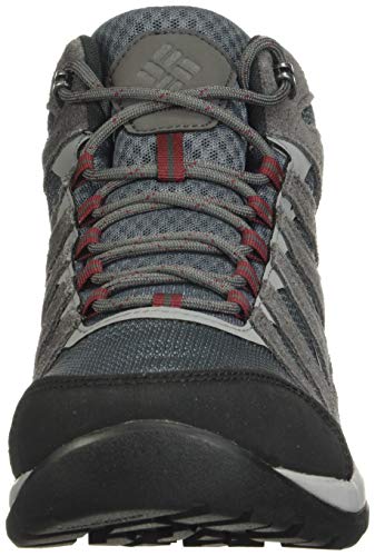 Columbia Redmond V2 Mid, Zapatillas de Senderismo Impermeables Mujer, Gris, Rojo (Graphite, Red Jasper), 44 EU