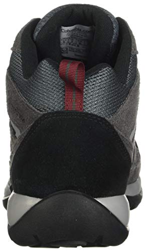 Columbia Redmond V2 Mid, Zapatillas de Senderismo Impermeables Mujer, Gris, Rojo (Graphite, Red Jasper), 44 EU