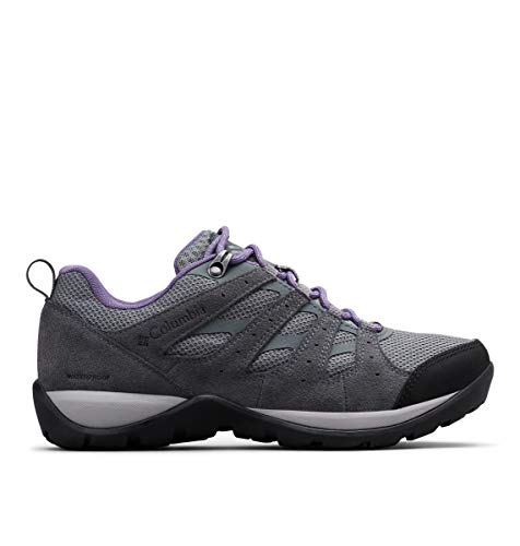 Columbia Redmond V2, Zapatillas de Senderismo Impermeables Mujer, Gris, Morado (Ti Grey Steel, Plum Purple), 36.5 EU