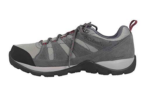 Columbia Redmond V2, Zapatos de Senderismo Impermeables Hombre, Gris, Rojo (Monument, Red Jasper), 43 EU