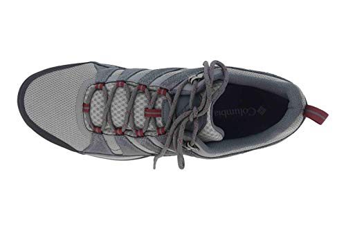 Columbia Redmond V2, Zapatos de Senderismo Impermeables Hombre, Gris, Rojo (Monument, Red Jasper), 43 EU
