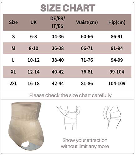 COMFREE Cintura Alta Braguitas Moldeadora Levanta Gluteos Pantalones Moldeadore Vientre Plano Adelgazante Shaping Panties Sin Costuras Braguita Reductora Ropa Interior Mujer(Nudo,S)