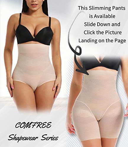 COMFREE Cintura Alta Braguitas Moldeadora Levanta Gluteos Pantalones Moldeadore Vientre Plano Adelgazante Shaping Panties Sin Costuras Braguita Reductora Ropa Interior Mujer(Nudo,S)