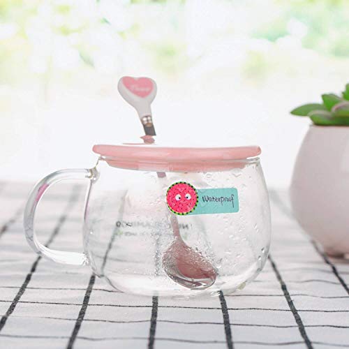 Comius 99 Pcs Pegatinas Personalizadas Autoadhesivas para El Nombre, Pegatina Impermeable, Fruta, La flor, Flamenco, Blanco y Negro