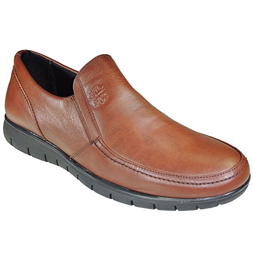 COMODO'SPORT 074 Zapato Mocasín Confortable Tipo 24 Horas Ancho y Blando para Hombre Brandy Talla 41