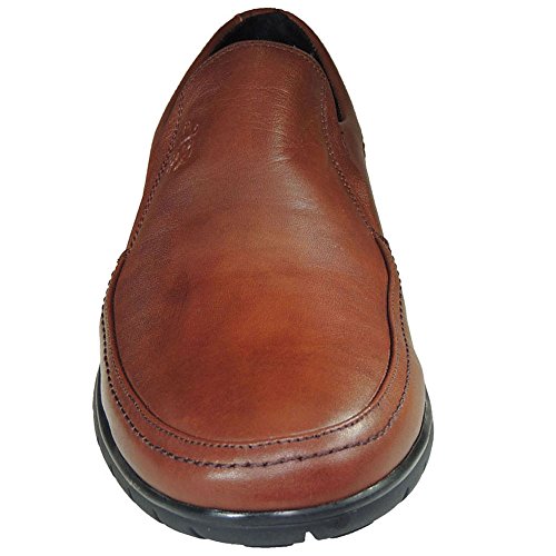 COMODO'SPORT 074 Zapato Mocasín Confortable Tipo 24 Horas Ancho y Blando para Hombre Brandy Talla 41