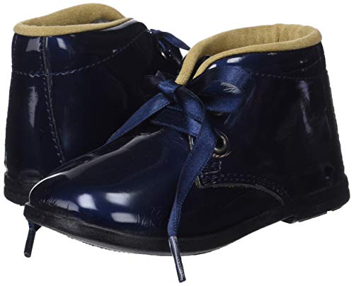 Conguitos Botín Charol con Cordones, Botas Slouch Unisex niño, Azul (Marino 2), 24 EU