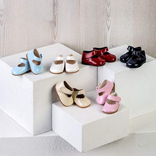 Conjunto de Zapato Merceditas de Color Rosa + calcetín Beige para muñecos de 43-46 cm.