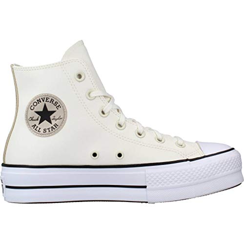Converse Chuck Taylor All Star Lift Anodized Metals Hi Zapatillas Moda Mujeres Blanco/Beige - 39 - Zapatillas Altas Shoes