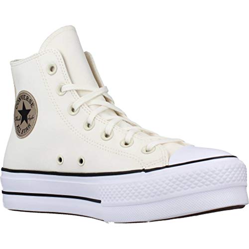 Converse Chuck Taylor All Star Lift Anodized Metals Hi Zapatillas Moda Mujeres Blanco/Beige - 39 - Zapatillas Altas Shoes