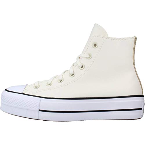 Converse Chuck Taylor All Star Lift Anodized Metals Hi Zapatillas Moda Mujeres Blanco/Beige - 39 - Zapatillas Altas Shoes