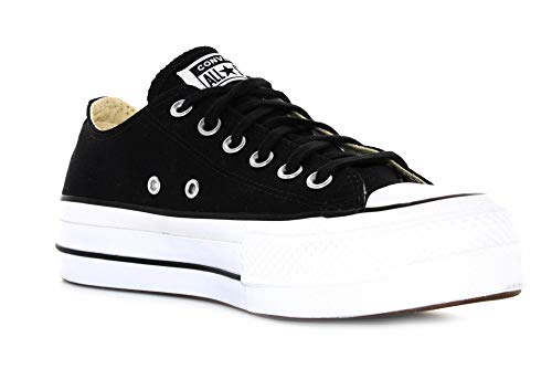 Converse Chuck Taylor CTAS Lift Ox Canvas, Zapatillas Mujer, Negro (Black/White/White 001), 40 EU